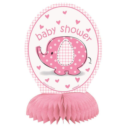 Unique 6" Mini Pink Elephant Girl Baby Shower Centerpiece Decorations, 4ct