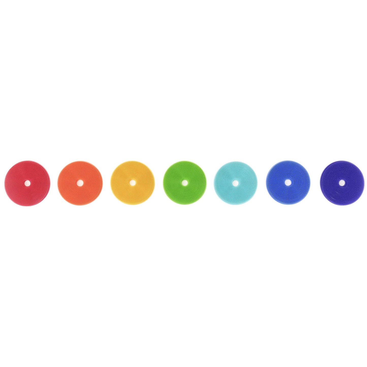 Innobaby Bathin' Smart Rainbow Spots Silicone Bath Scrub for Kids and Toddlers, 7-Pack Value.