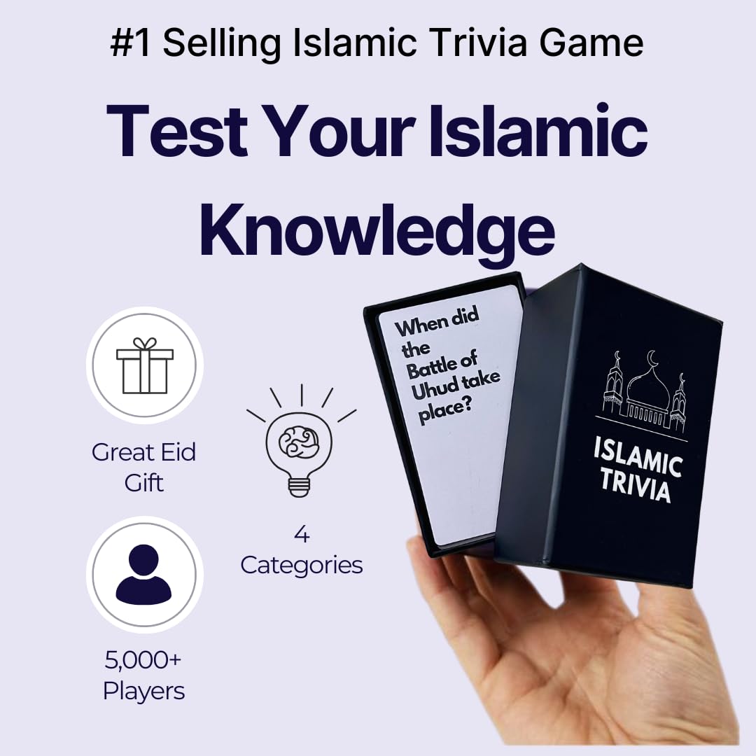 Salam Store Islamic Trivia Card Game, 100+ Questions in 4 Categories, Educational Family Game, Perfect Eid Gift and Ramadan Gift for Muslims