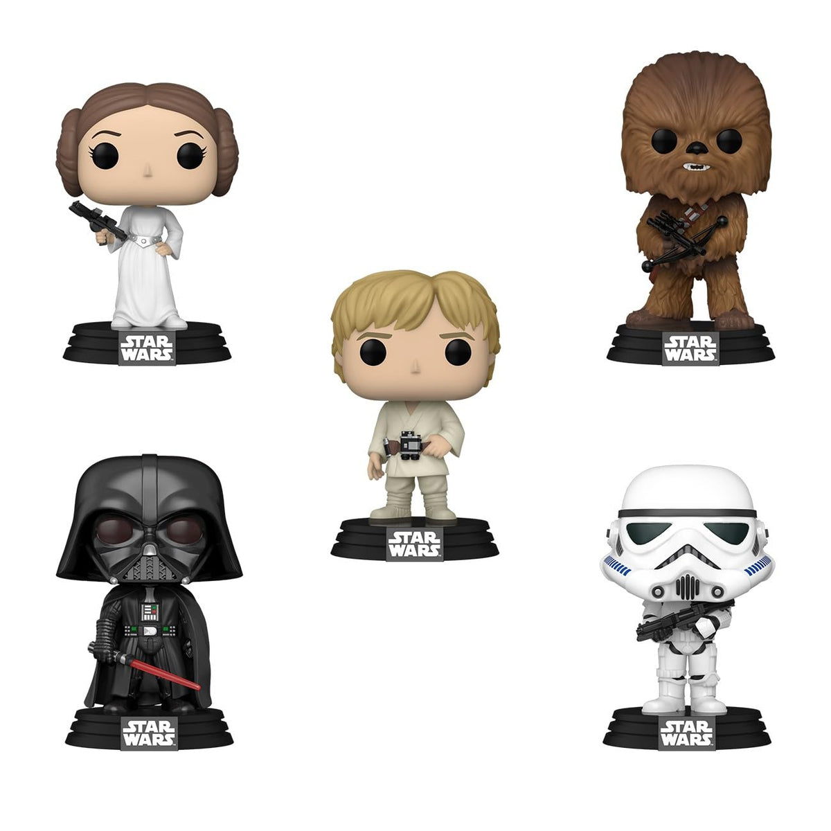 Funko Pop! Star Wars: Luke/Leia/Chewbacca/Vader/Stormtrooper, 5-Pack