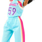 Barbie Made to Move Doll & Accessories, Brunette Basketball Player Wearing Removable Uniform with Ball, 22 Bendable Joints
