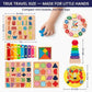 BrightM? Montessori Toys for 3 Year Olds, 8-in-1 Wooden Travel Activity Set - Alphabet, Number & Shape Puzzles, Xylophone, Bead Maze - Compact Busy