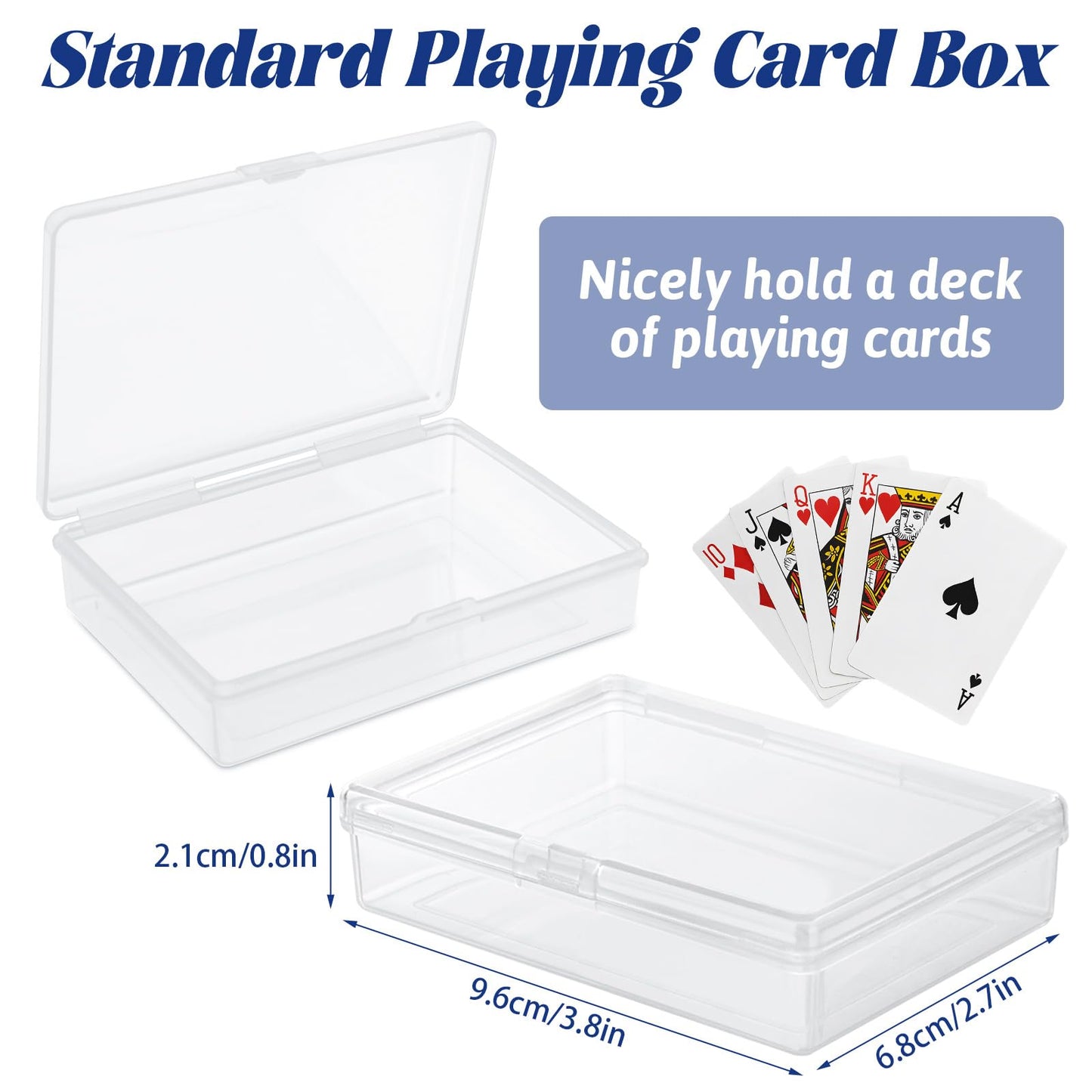 FVIEXE 24PCS Playing Card Case, 3.8 x 2.7 x 0.8 Inch Plastic Playing Card Box Clear Card Game Storage Organizer, Empty Standard Size Card Deck Cases
