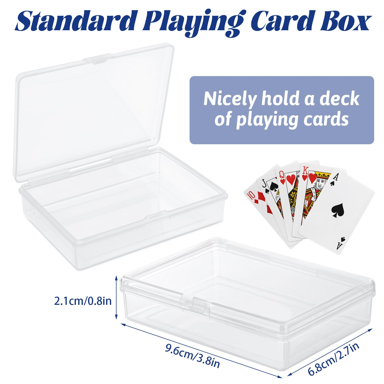 FVIEXE 24PCS Playing Card Case, 3.8 x 2.7 x 0.8 Inch Plastic Playing Card Box Clear Card Game Storage Organizer, Empty Standard Size Card Deck Cases