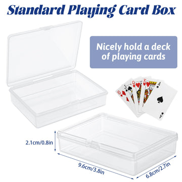 FVIEXE 24PCS Playing Card Case, 3.8 x 2.7 x 0.8 Inch Plastic Playing Card Box Clear Card Game Storage Organizer, Empty Standard Size Card Deck Cases