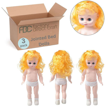 3 Golden Blonde Full?Body Dolls - Plastic Craft Doll Models, 13-1/2"