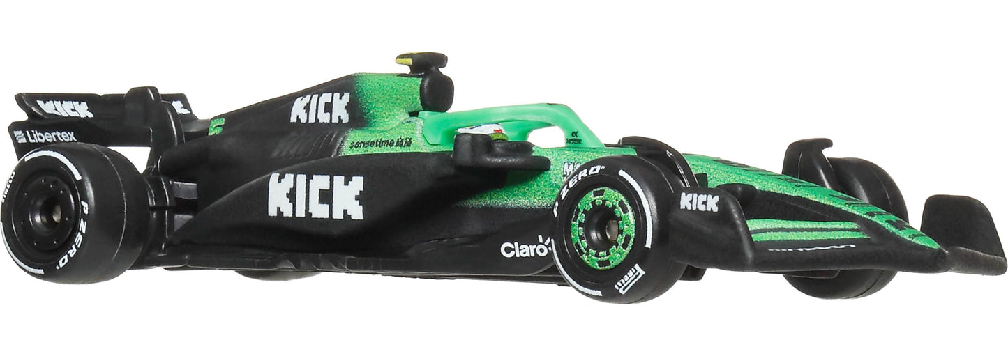 Hot Wheels 1:64 Scale Premium Die-Cast Formula 1 Collectible Toy Race Car with Real Riders Tires & Metal/Metal Body & Chassis