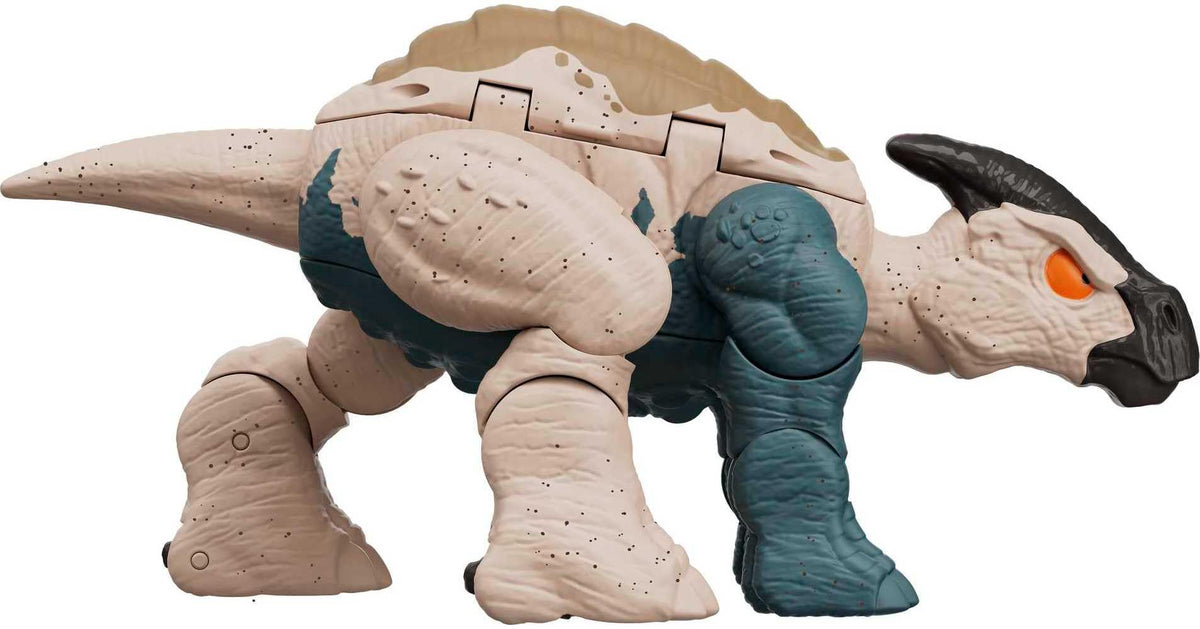 Mattel Jurassic World Fierce Changers 2-in-1 Dinosaur Action Figure, Double Danger Toy Transforms from Baryonyx to Parasoralophous in 11 Steps