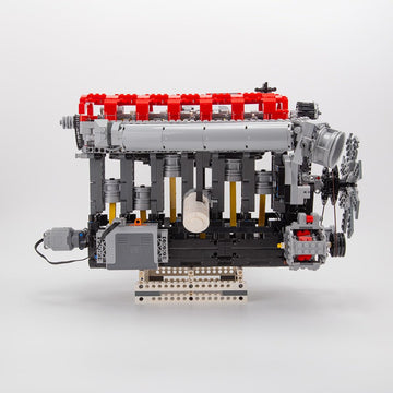 WOWOBONTOY Engine Building Blocks Kit that Works, SOHC 3.0L Turbocharged Inline Six-Cylinder Four-Stroke MOC Power Functions Engine Model, Build Your