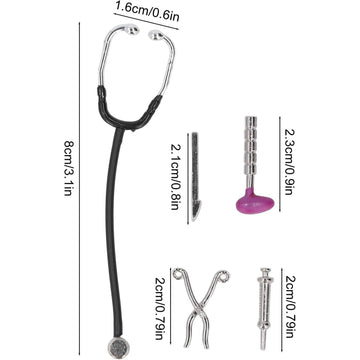 5Pcs Dollhouse Mini Stethoscope Care Tools Dollhouse Dolls Miniature Garden Kit, Hospital Accessories Set for House Decoration DIY Dollhouse