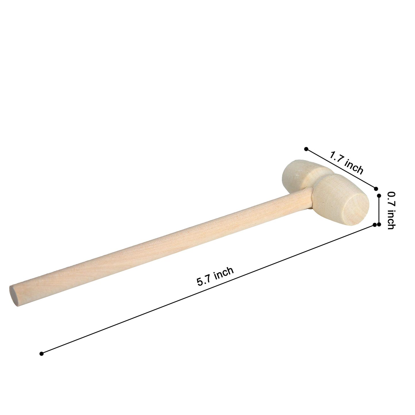 24 Pieces Mini Wooden Hammers Natural Wood Mallets Gavel Toy for Kids