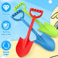 Umnodobn Heavy Duty 16" Large Beach Sand Toy Shovels for Kids Adults, Jumbo Scooping Spade Toys Kit for Outdoor Gardening Digging Sandbox Garden Tool