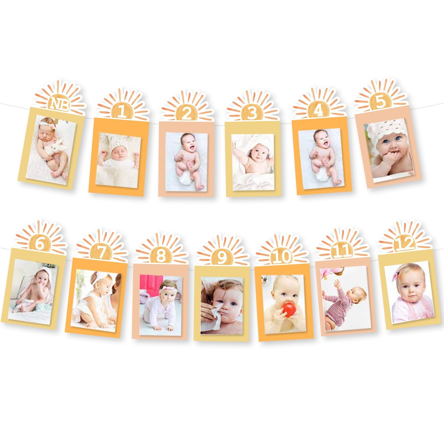 Gankbite Sunshine Girl 12 Month Photo Banner First Trip Decor Around The Sun Boho One 1st Birthday Decoration