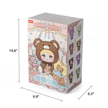 REIVIVORA Nommi Good Night Bear 400% Series Plush Blind Box 1PC (1 of 9 Possible Styles) Cute Figures Collectible Toys Birthday Gifts (1Pcs Random