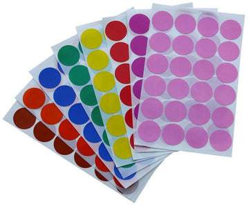 Dot Sticker Color Labels 1 inch (25 mm) in Green, Yellow, Pink, Purple, Orange, Brown, Blue, and Red 768 Pack by Royal Green