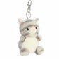 Aurora® Adorable Palm Pals™ Silver Kitty™ Clip-On- Fun Collectible Plush for Kids and Adult Collectors - Perfect for Backpacks and Birthday Gifts