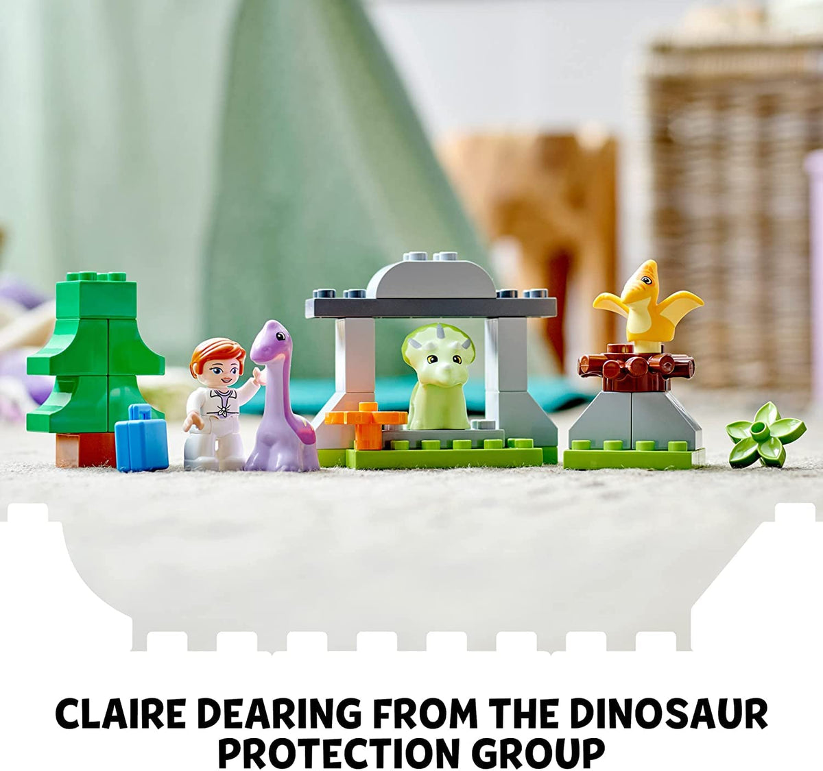 LEGO DUPLO Jurassic World Dinosaur Nursery Toys 10938 - Featuring Baby Triceratops Figure, Dino Learning Toy for Toddlers, Large Bricks Set, Great