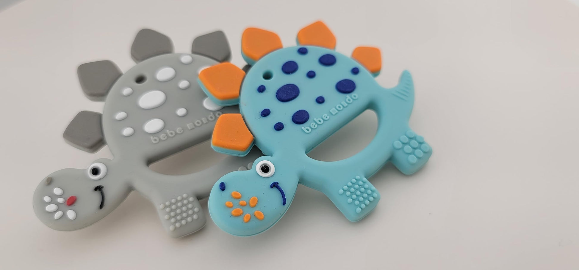 Bebe Mondo Dinosaur Baby Teething Toys 3-6 6-12 Months, Teethers for Babies 0-3-6-12 Months for Teething Relief, Baby Gift, Baby Teether Toys