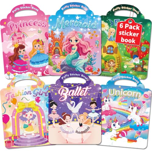 Kalysky 6 Sets Reusable Sticker Book for Toddlers 2-4 1-3