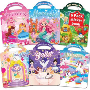 Kalysky 6 Sets Reusable Sticker Book for Toddlers 2-4 1-3