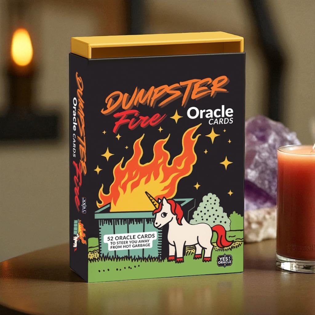 Dumpster Fire Oracle Cards, 52-Card Funny Oracle Deck for Self-Reflection and Humorous Spiritual Guidance with Savage Honesty