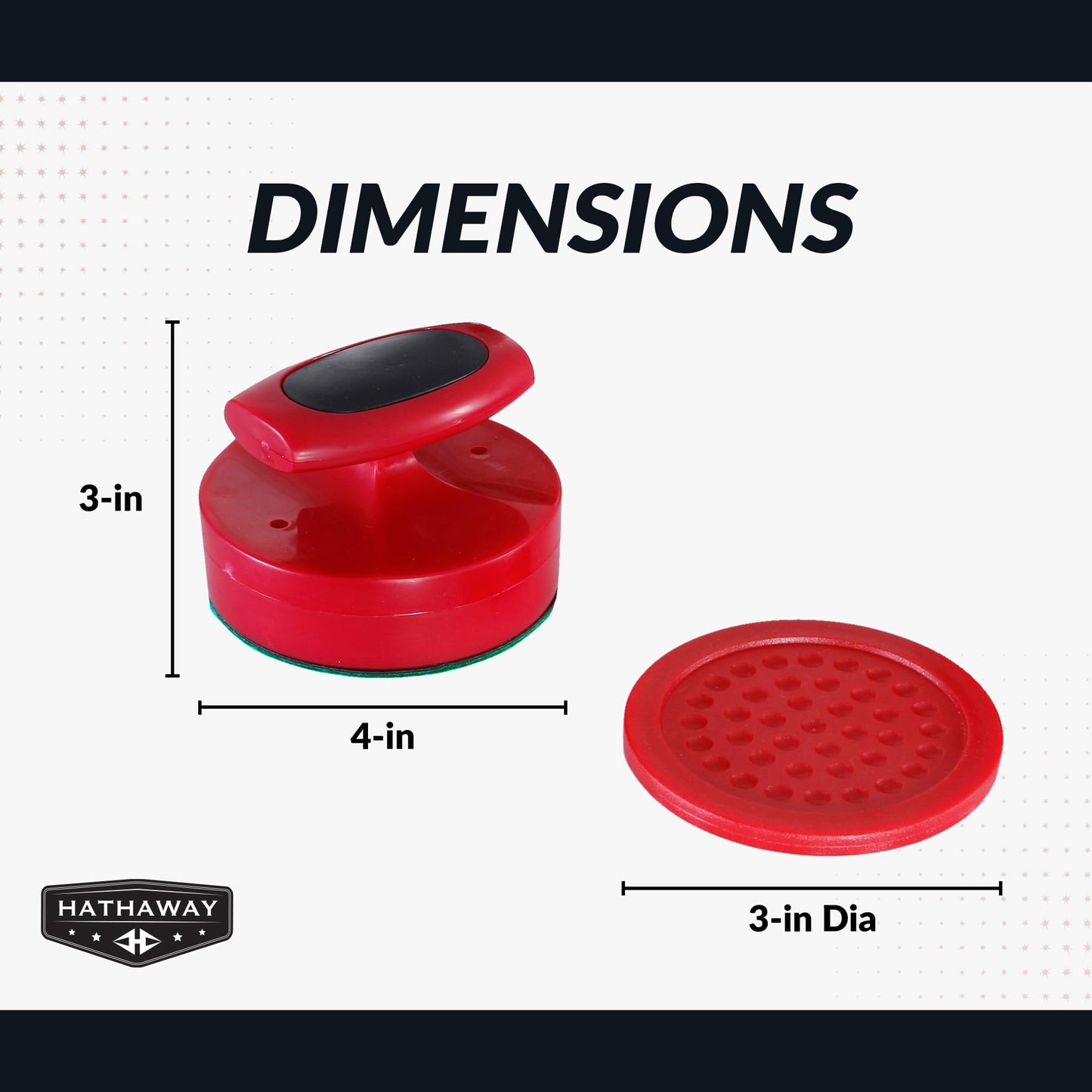 Hathaway Pro-Series Air Hockey Pucks and Strikers Set for Family Game Room - with Ergonomic 4-in Strikers, 3-in ABS Pucks, Felt Bottoms