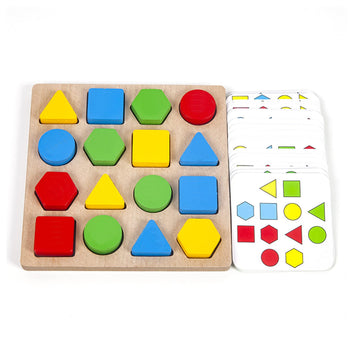 Shape Matching Game Color Sensory Educational Toy, Geometric Shape Quick Matching Board Game Montessori Learning Toys for Toddlers Kids Boys Girls