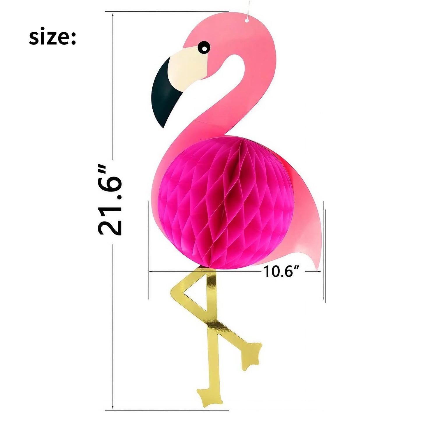 2Pcs Flamingo Honeycomb Hanging Decorations 21" Deal for Girls Luau Birthday Hawaiian Present Popular Party Supplies Banner Gift Pink