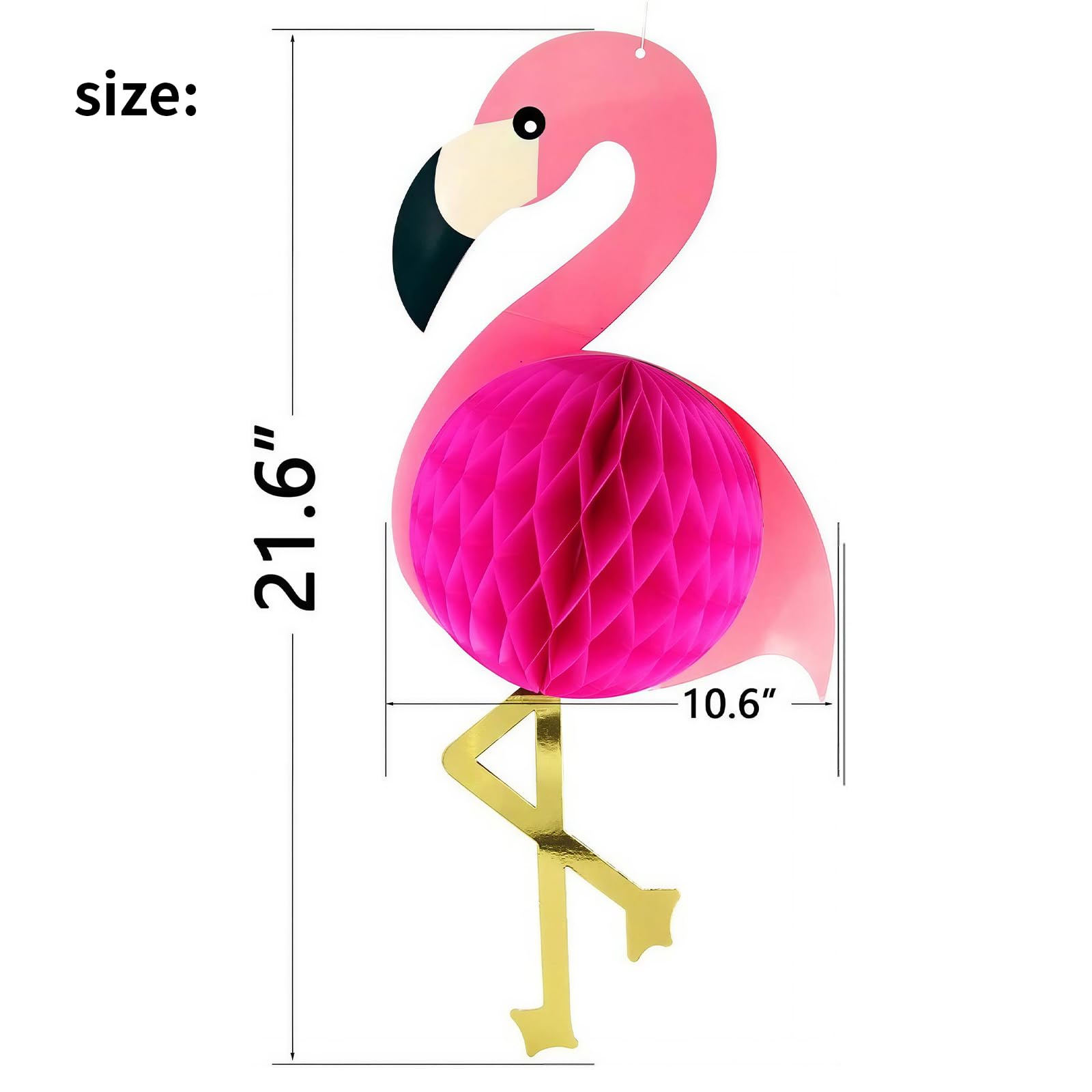 2Pcs Flamingo Honeycomb Hanging Decorations 21" Deal for Girls Luau Birthday Hawaiian Present Popular Party Supplies Banner Gift Pink