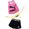 Barbie Clothes: Puma Branded Outfit Doll with 2 Accessories, Shorts Set, Multicolor, Model:GHX79