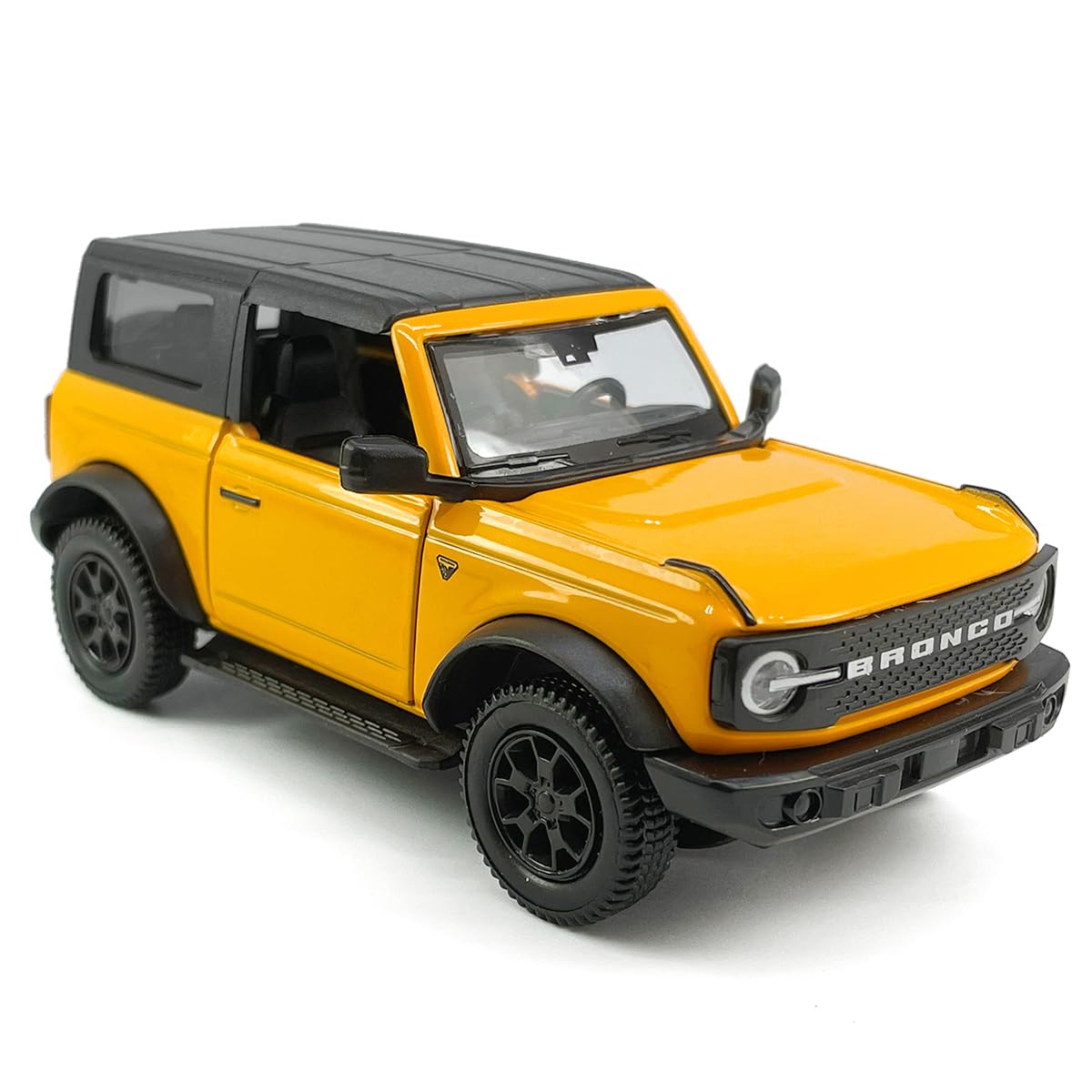2-Door Bronco Badlands Model Car 1/36 Scale Diecast Toy Cars Metal Alloy Children’s Vehicles, Pull Back Doors Open, Black Rim, Mens Collection, Kids