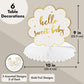 Sparkle and Bash Baby Shower Decorations & Centerpieces - 12-Piece White & Gold Honeycomb Paper Set - Gender Neutral Table Toppers & Table Top Decor