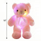 sofipal Light Up Teddy Bear Stuffed Animal, 18" LED Glow Plush Toy with Night Light, Soft Luminous Bear Toy for Kids Girls, Birthday Valentines (Pink)