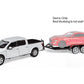 Motormax 2019 Ford F-150 Lariat Crew Cab Pickup Truck with a Car Hauler, Truck & Tow Trailer Combo - 1/27 Scale Diecast Model, White, All Star Toys
