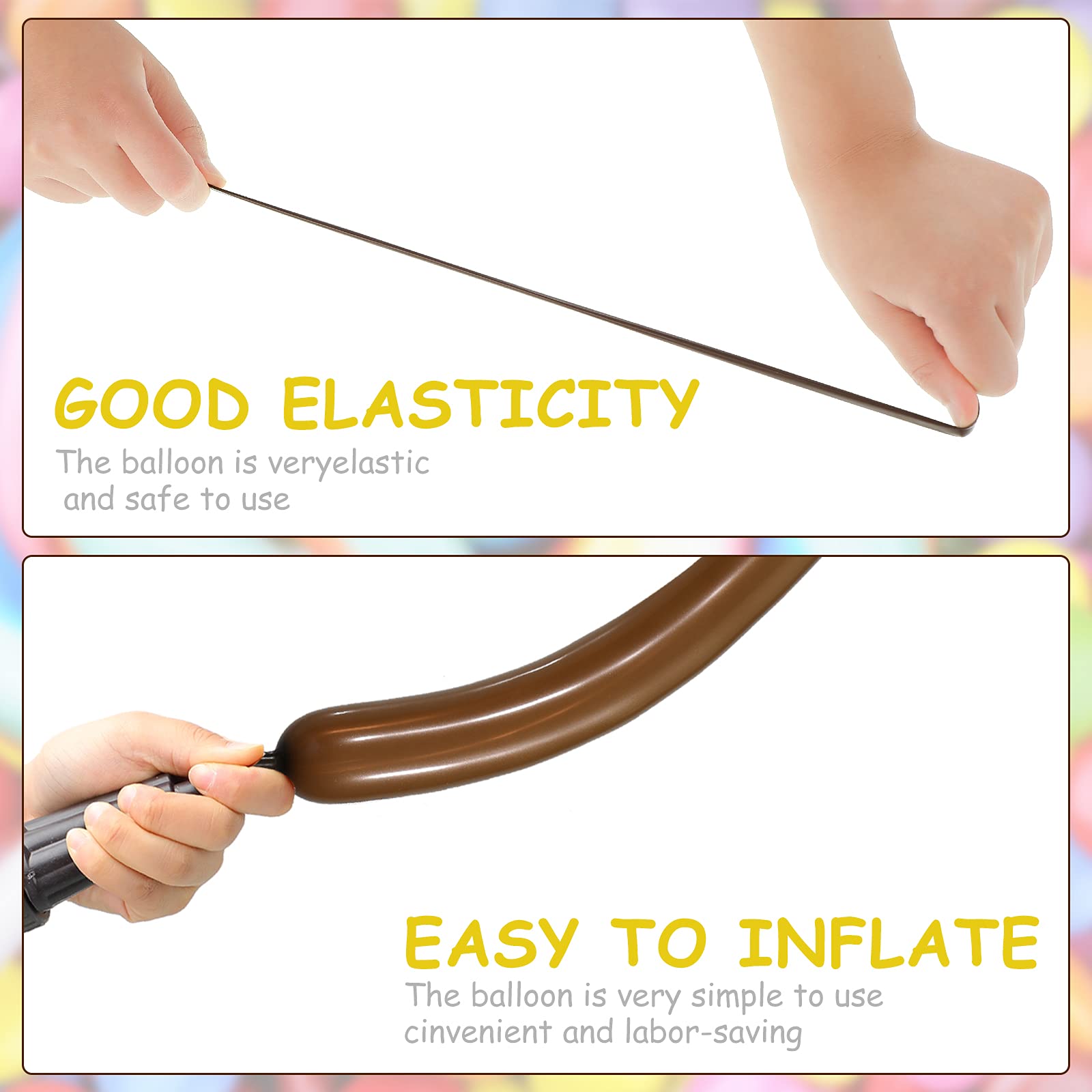 Skylety 100 Pcs 260q Twisting Balloons Long Balloons DIY Latex Modelling for Adults Birthday Wedding Engagement Anniversary Festival Party