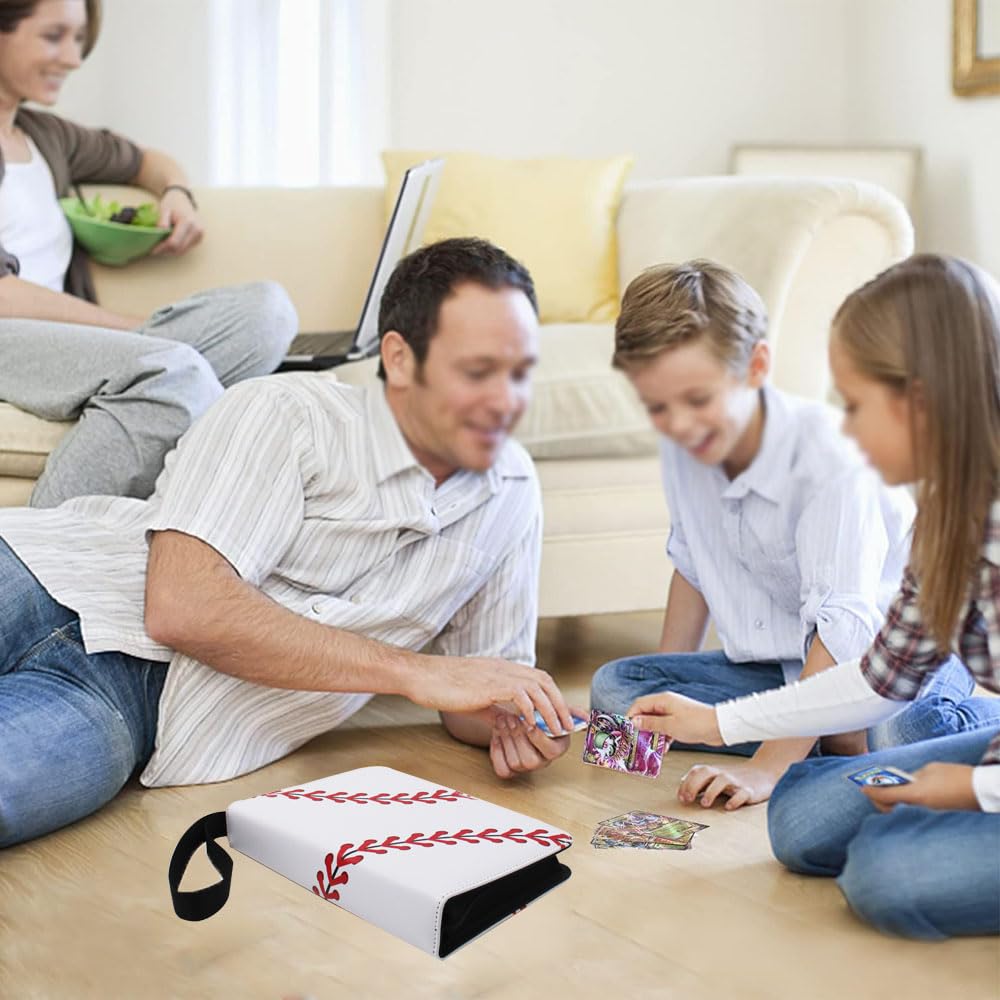 Baseball Card Binder, Collectible Trading Card Albums for 4 Pockets Trading Card Accessories Folder, 400 Pocket Sports Card Binder for Baseball Card