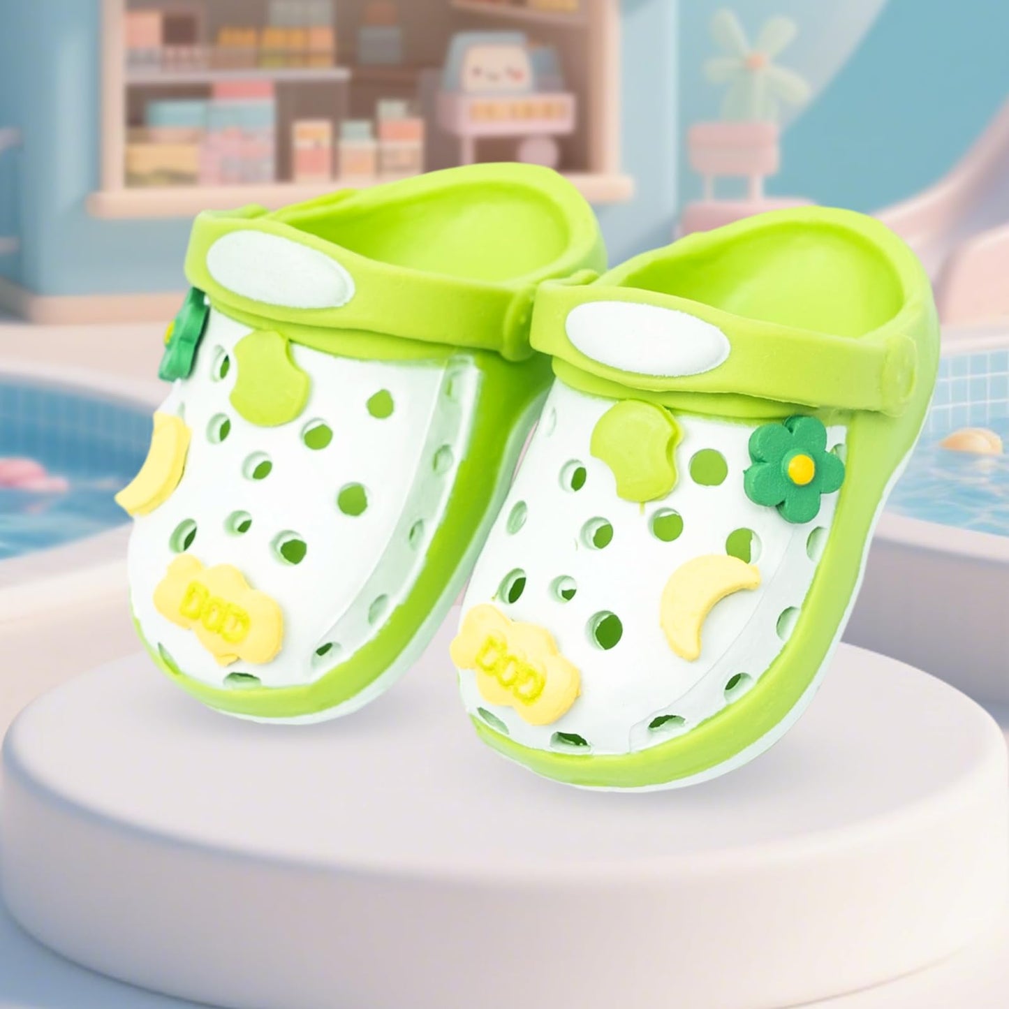 Fashion Doll Shoes for lububu, Cute Accessories for 4-7in Dolls, Green