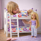 Emily Rose 14 Inch Doll Bunk Bed Set - Stackable Wooden Furniture with Bedding & Ladder - Compatible with American Girl Wellie Wishers and Glitter