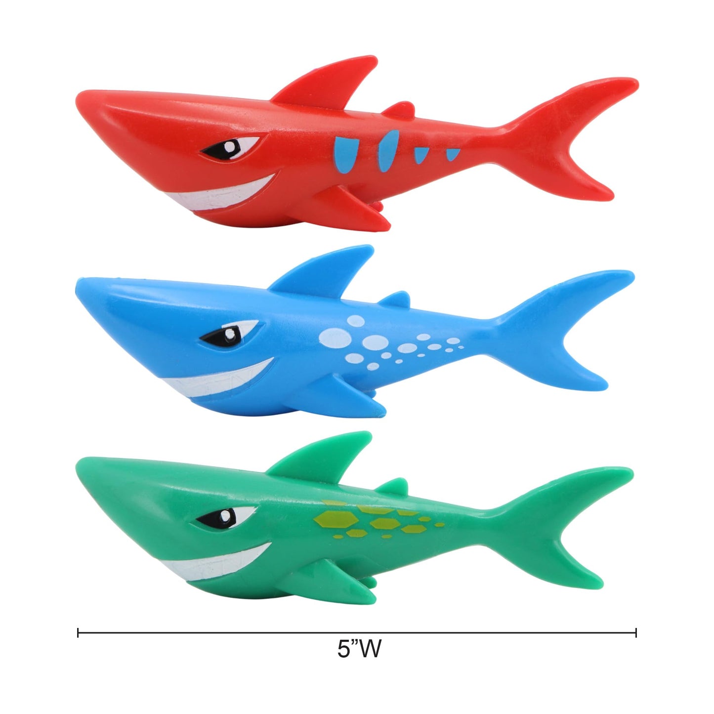 BANZAI 3 Piece Dive Sharks Pool Toys On Blister Card