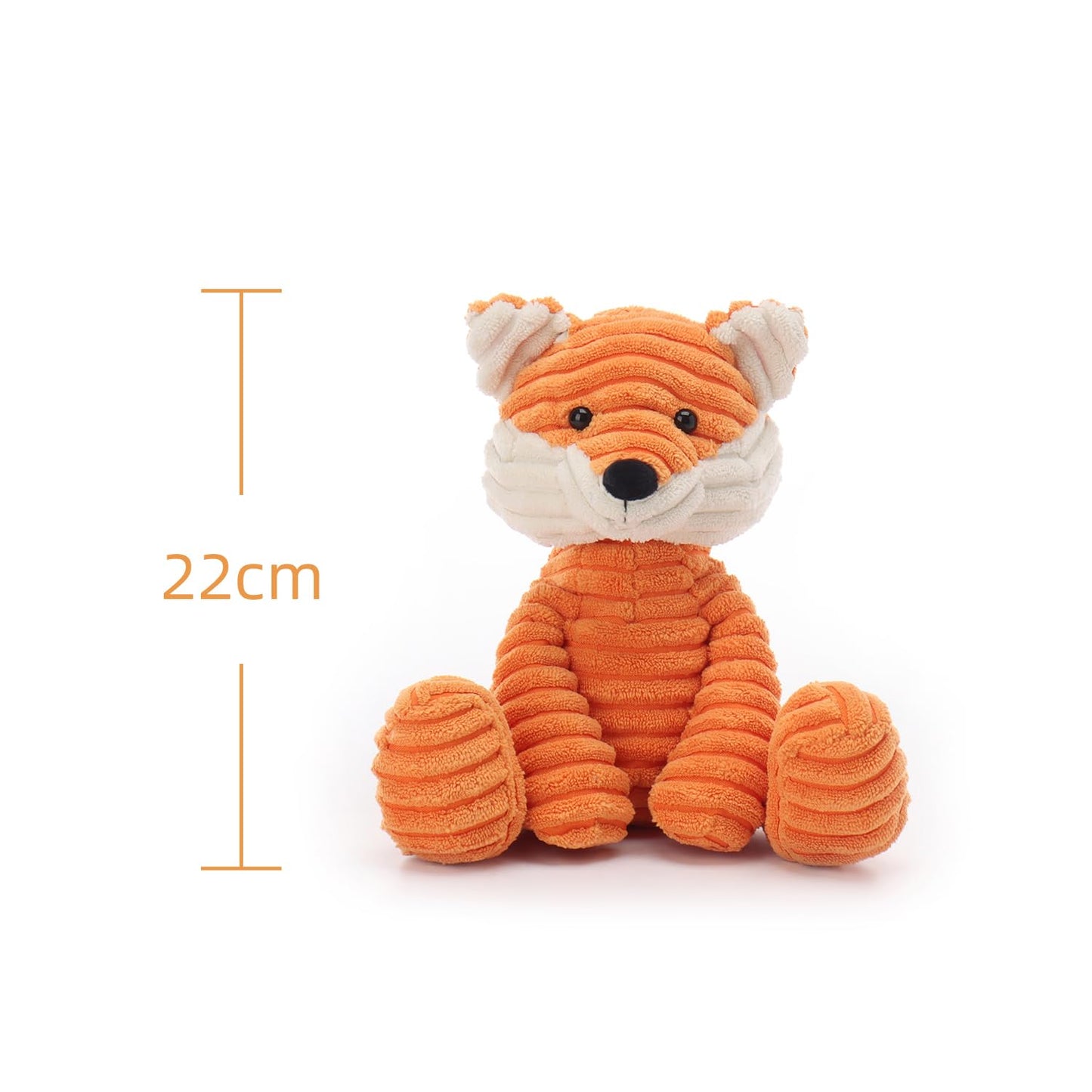 Apricot Lamb Toys Plush Corduroy Fox Stuffed Animal Soft for Child 8.5''