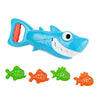 INvench Shark Grabber Baby Bath Toys - Blue Shark with Teeth Biting Action Include 4 Toy Fish - Bath Toys for Kids Ages 4-8 Boys Girls Toddlers Pool