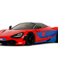 Jada Marvel Spider-Man 1:24 McLaren 720S Die-Cast Car & 2.75" Miles Morales Figure, Toys for Kids and Adults