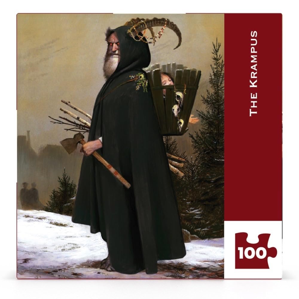 New York Puzzle Company - Bill Mayer The Krampus Mini - 100 Piece Jigsaw Puzzle for Adults by Bill Mayer