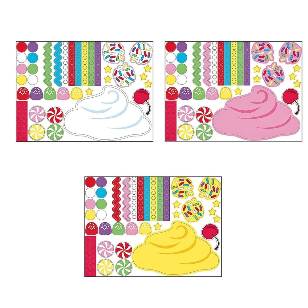 Fun Express - Make A Cupcake Sticker Scene - Stationery - Stickers - Make - A - Scene (Sm) - 12 Pieces