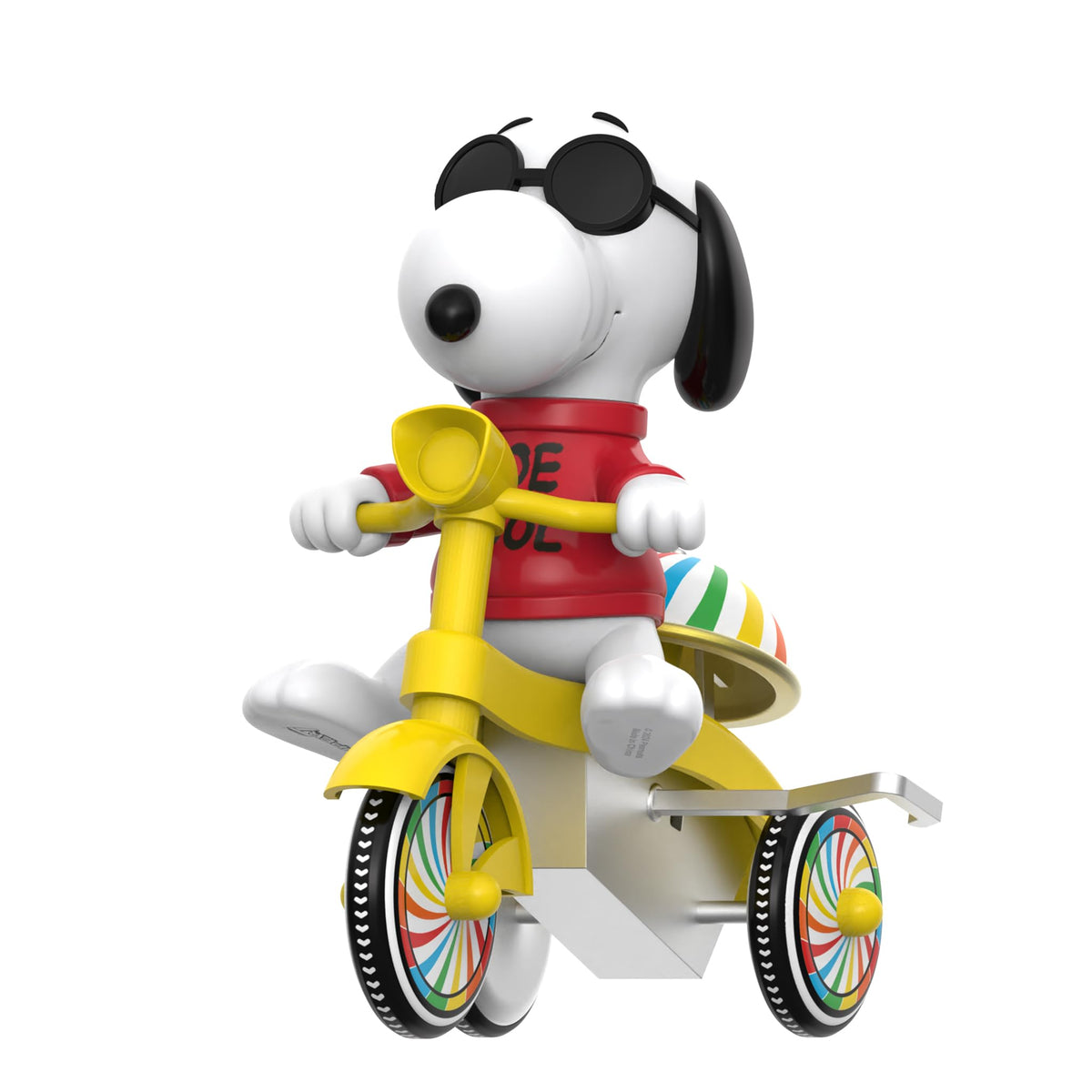 Super7 Super Cycles Peanuts Snoopy Joe Cool Red with Yellow Trike - 5" Peanuts Action Figure Classic Cartoon Collectibles and Retro Toys