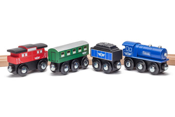 Maxim Passenger Train with 2 Train Cars and 1 Caboose