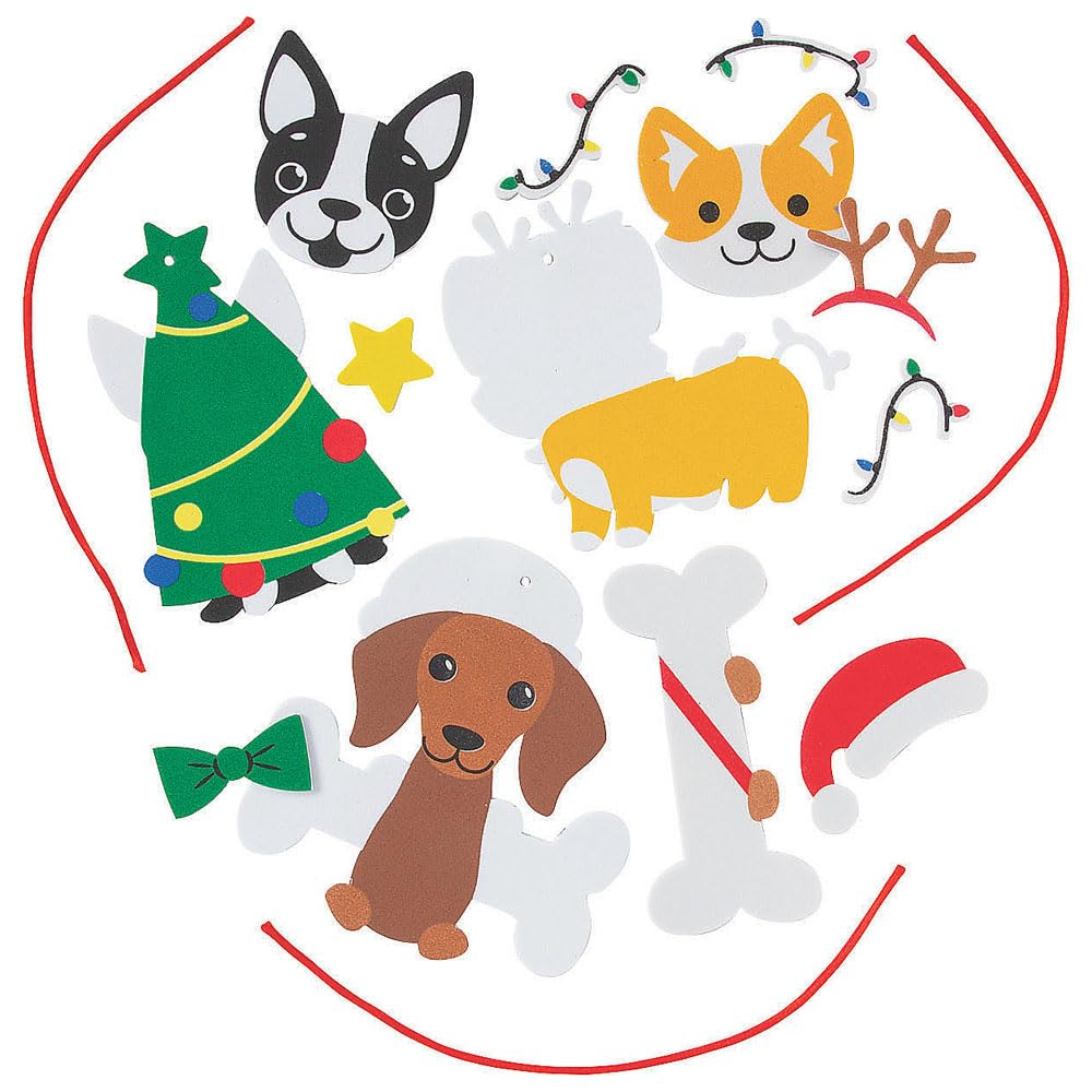 Fun Express Christmas Dog Ornament Craft Kit - Craft Kits - 12 Pieces
