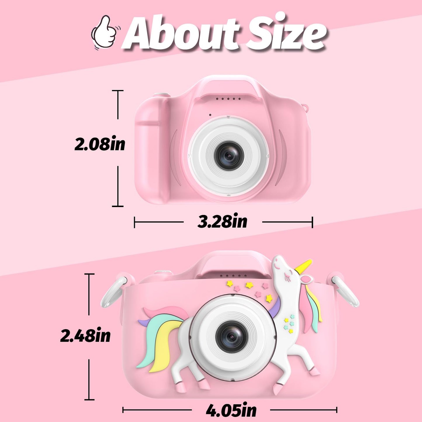 Goopow Kids Camera Toys for 3-8 Year Old Girls Boys,Children Digital Video Camcorder Camera with Cartoon Soft Cover, Best Chritmas Birthday Festival