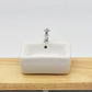 1:12 Scale Ceramic Sink with Removable Faucet - Miniature Dollhouse Bathroom and Kitchen Accessories for Victorian Style Decor, Realistic Doll House