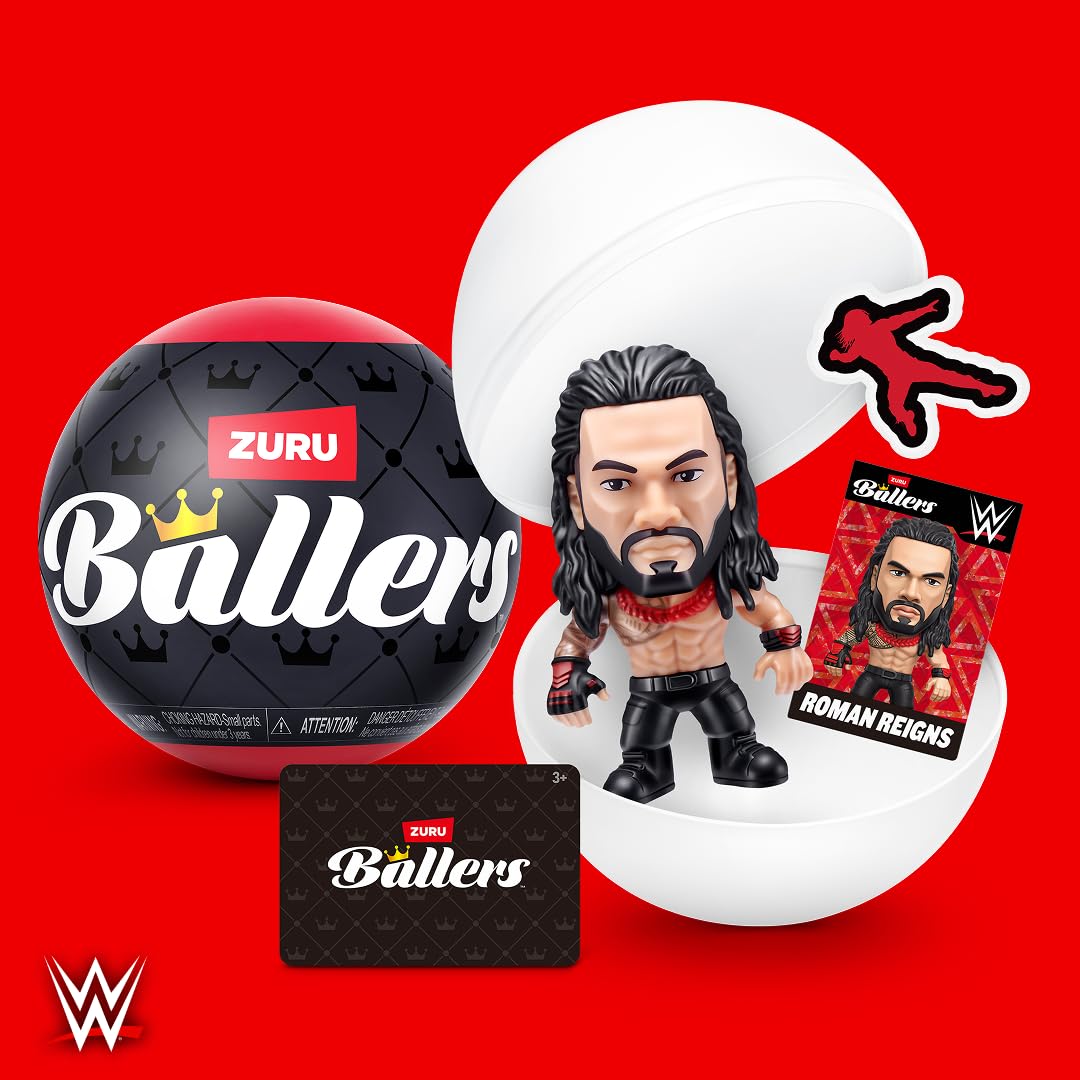 WWE Ballers Series 1(2 Pack) by ZURU - Official Licensed Product Surprise Unboxing Wrestling Collectible Sports Toy for Ages 3+